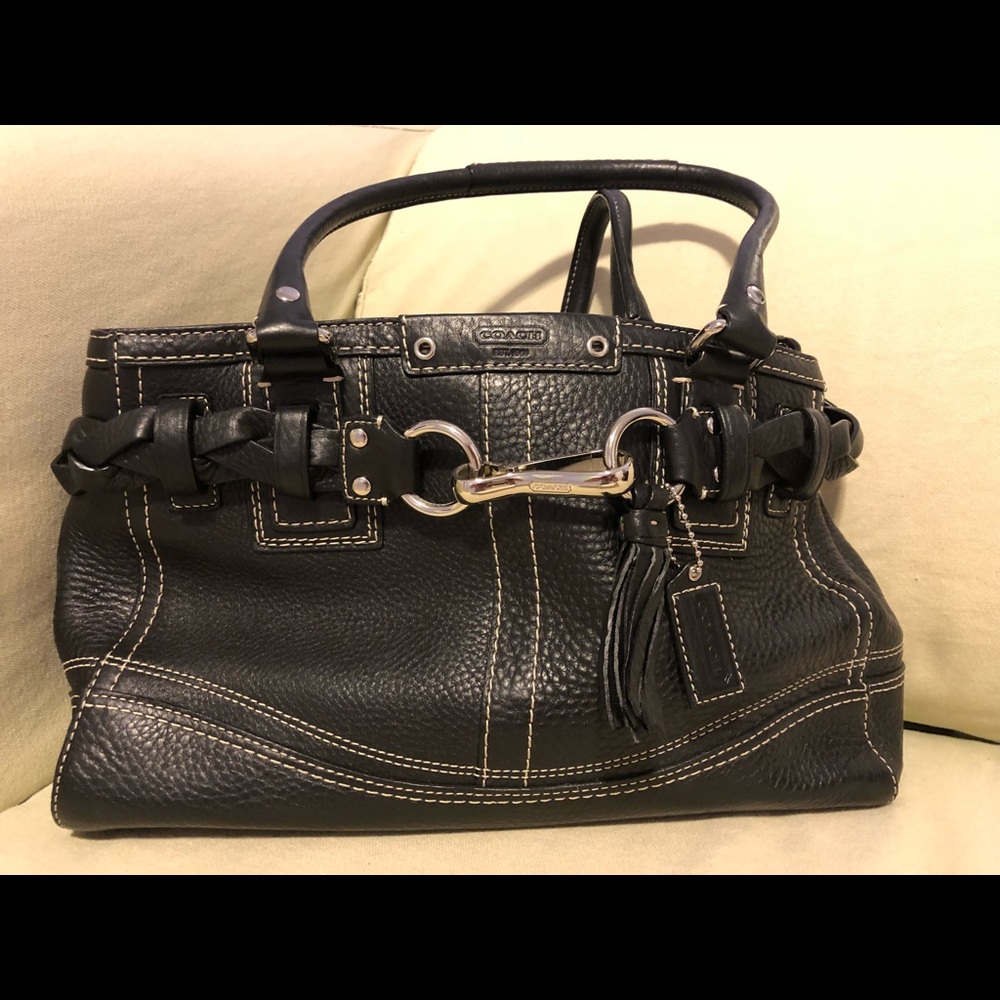 Coach black leather purse